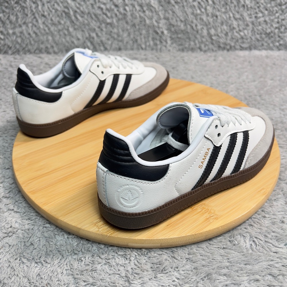 Adidas Samba Vegan Men's Size 5 White Black Gum Sole FW2427 Unisex Women's 6.5 - Picture 3 of 11